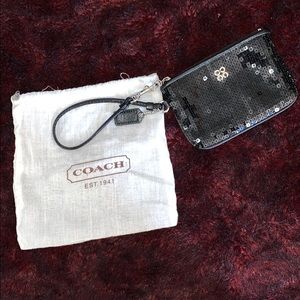 COACH Mini Black Glitter Wallet